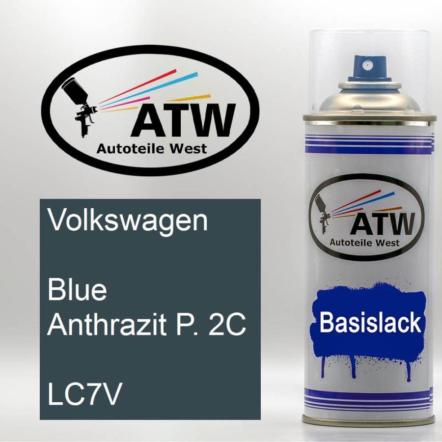 Volkswagen, Blue Anthrazit P. 2C, LC7V: 400ml Sprühdose, von ATW Autoteile West.